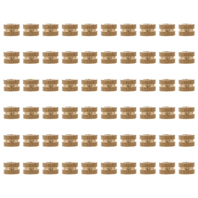 MasteelfCA 60pcs Press-In Nut Brass Threaded Knurled Nuts Embedding Nuts Embedment Nuts