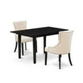 thumbnail image 2 of East West Furniture Norfolk 3-piece Wood Dinette Table Set in Black, 2 of 6
