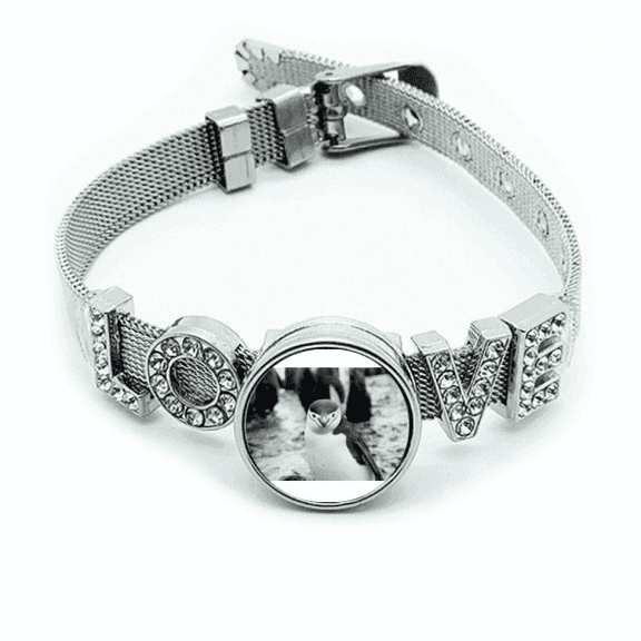 m Animal Penguin Bracelet Wristband Crystal Love Adjustable Bangle