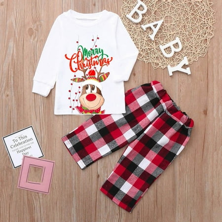 

CAICJ98 Christmas Gifts For Women Family Matching Christmas Pajama Set Holiday Sleepwear Nightwear Homewear PJs for Dad Mom Kids