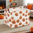 thumbnail image 4 of Home Textile Storage, Storage Case - Dienrx Halloween Storage Basket Pumpkin & Pattern Canvas Storage with Handles Rectangle Storage Organizer Cubes for Living Bedroom Home, 4 of 9