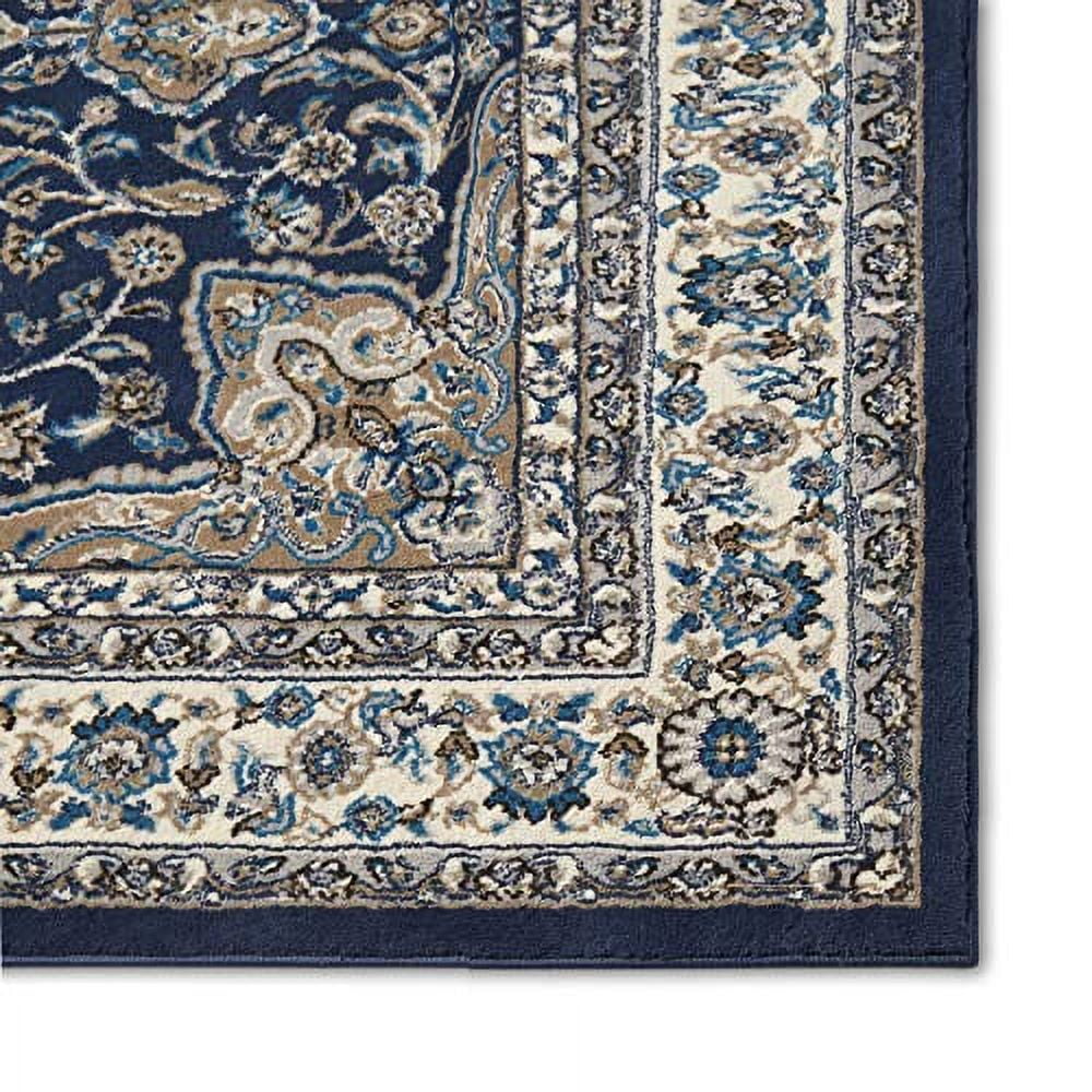 Home Dynamix Tremont Magnolia Medallion Area Rug, Navy/Ivory, 1'9"x7'2"