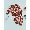 thumbnail image 3 of TSEXIEFOOFU Boys Girls Christmas Pants Set Santa Claus/Snowman Print T-shirt with Elastic Waist Pants, 3 of 8