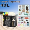 thumbnail image 2 of Mesh Beach Bag, Large Beach Tote with Zipper Pocket, Toys Pool Bag for Family Travel Vacation Cruise Essentials Large, Zipper Closure - Matte Black, 2 of 6