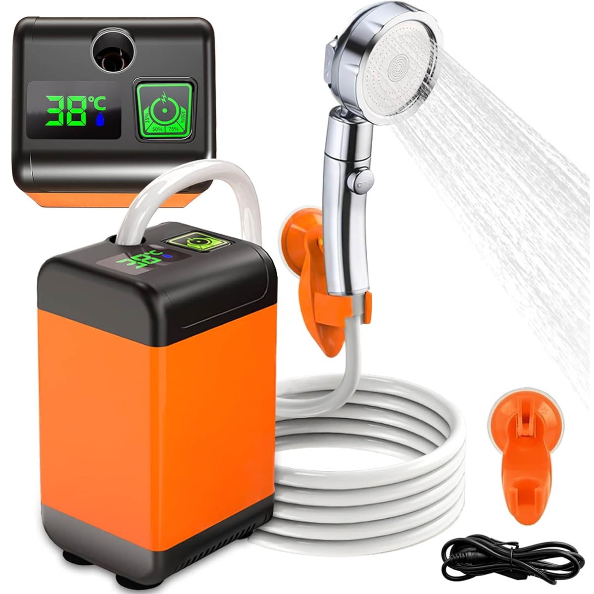 Petyoung Electric Camping Shower Kits, Rechargeable Portable Camping Shower for Outdoor Camping, Hiking, Traveling