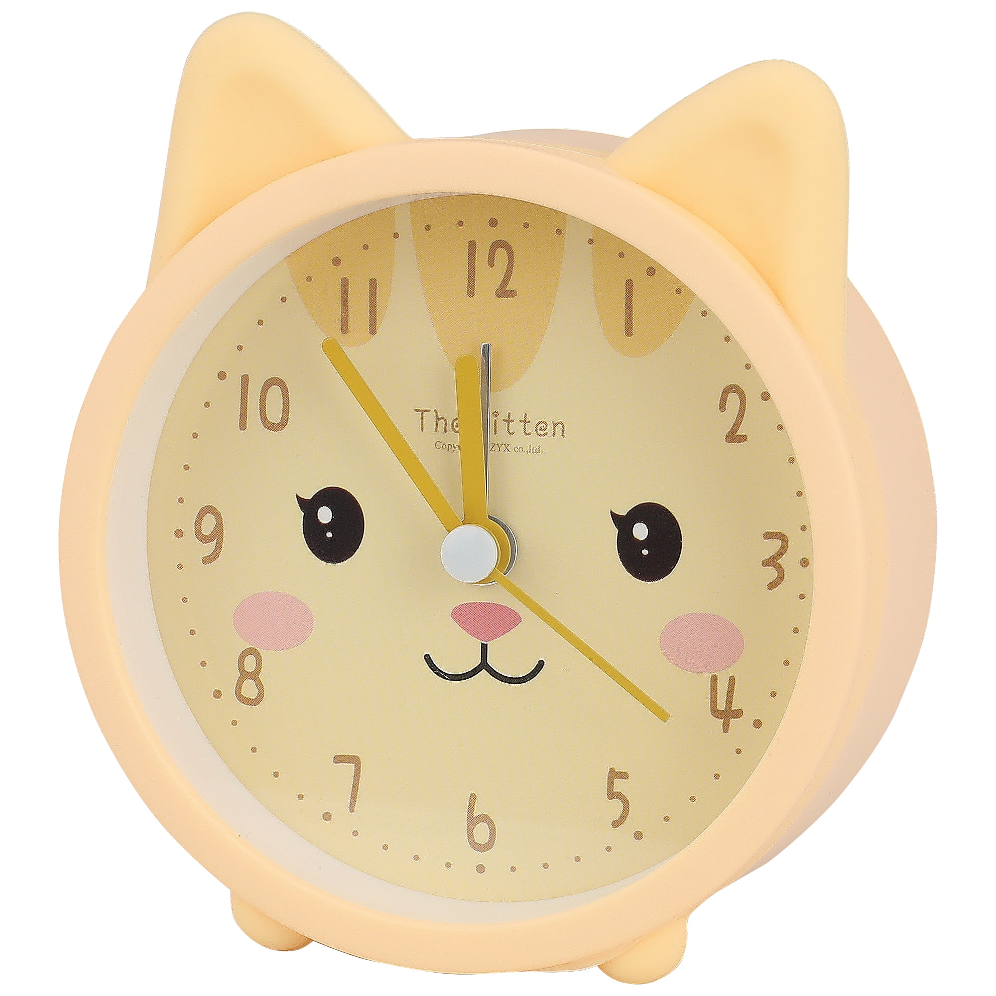 REGALWOVEN Mechanical Alarm Clock, Cute Kitten Design, Analog Dial, Durable Casing for Teens, Fits Bedroom Yellow 3.8L x 1.7W x 3.3H