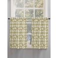 thumbnail image 3 of Yellow White Leaves Tier Curtains 45 Inches Long, Spring Pastoral Rustic Botanical Window Treatment Curtain Drapes, Window Half Privacy Curtains for Bedroom Bathroom, 42"x45", 2 Panels, 3 of 7
