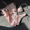 thumbnail image 4 of Wancir Swimsuits for Women 2025 - Women's Solid Color Sexy Bikini Backless Drawstring Strap Split Swimsuit Three Piece Set, 4 of 5