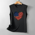 thumbnail image 5 of Wycnly Womens 4th of July Tank Tops Independence Day Patriotic Shirts Loose Fit Racerback Vest Summer Fashion Leopard Heart Print Round Neck Sleeveless Blouse Black s, 5 of 5