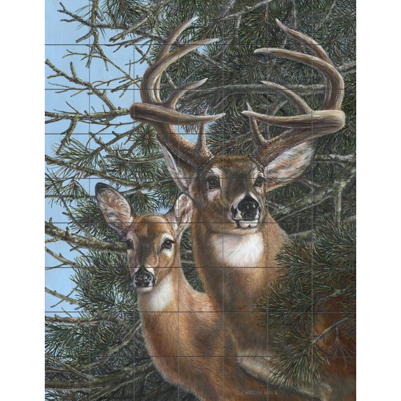 Tile Mural Kitchen Backsplash - Edge Of The Pines-CM - by Carolyn Mock