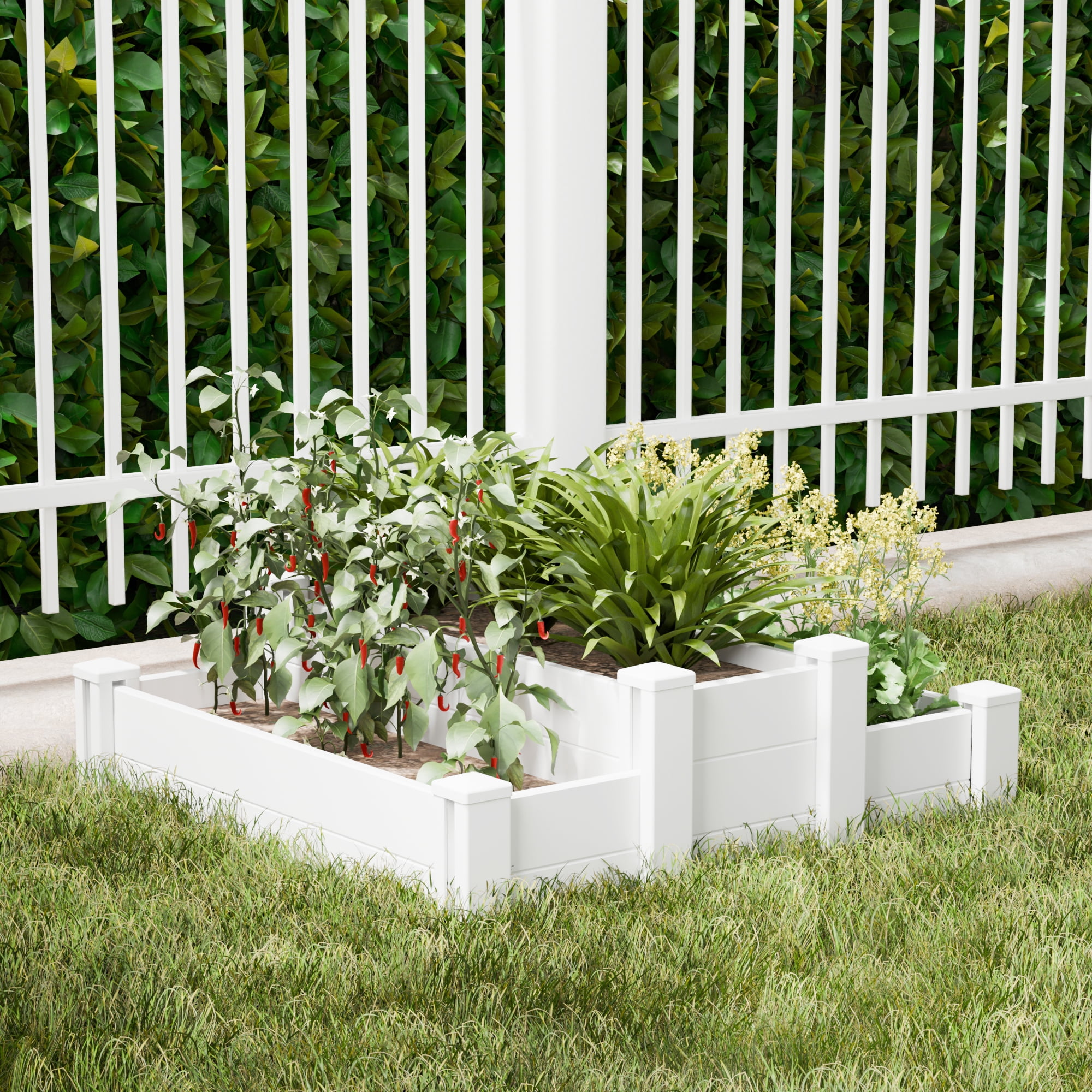 MAYEERTY Multipurpose White PVC Rectangular Garden Fence For Flowers, Vegetables, Pet & Chicks Nests