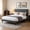 Dark Gray01, variant on BSHTI Queen Size Platform Bed Frame with Square Tufted Upholstered Headboard – Solid Wood Frame, 12 Wood Slats, Center Support Leg, Under-Bed Clearance, No Box Spring Needed