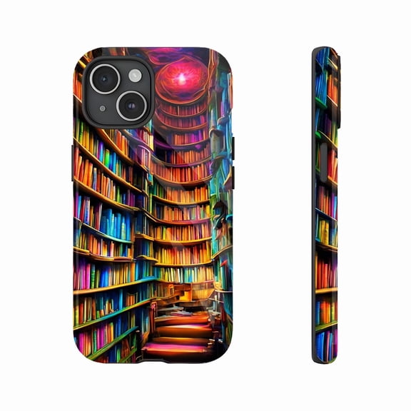 Vibrant Bookshelf Art iPhone Case for Creatives & Readers - Durable Slim Design, Perfect for Daily Use & Holiday Gifts, Compatible with iPhone 11/12/13/14/15/16 (Pro Max/Plus)