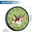 thumbnail image 3 of Voice Activated Clock with Glow Light 12 Inch Large Silent Wall Clock Battery Operated for Home Decor A Brown and White Cow, 3 of 8
