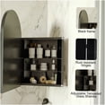 thumbnail image 5 of Matte Black Metal Corner Medicine Cabinet, 18x24 Inch Arched Mirror Bath Storage with Adjustable Shelves for Small Bathroom, 5 of 10