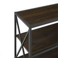 thumbnail image 2 of Pemberly Row 40" X Frame Metal Bookshelf in Dark Walnut, 2 of 4