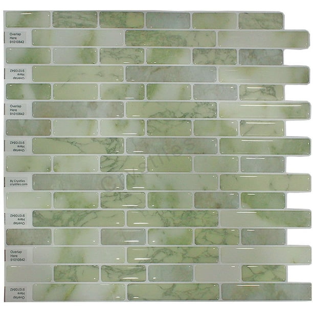 Crystiles 10 in. x 10 in. Peel and Stick Vinyl Wall Tile Backsplash (6