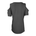 thumbnail image 7 of Fesfesfes Womens Fitted Short Sleeve Tops Women's Short Sleeve Casual Summer Off Shoulder Tops Loose Blouse T-Shirt Yoga Clothes 12(XXL), 7 of 7