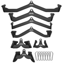 VEVOR LAT Pulldown Attachments,Cable Machine Rowing T-bar V-bar 7 Set, Tricep Pull Down Bar, Back Strength Training Rubber Coated Handle Grip,Bicep Curl Tricep Lat Pulldown Bar for Home Gym Fitness