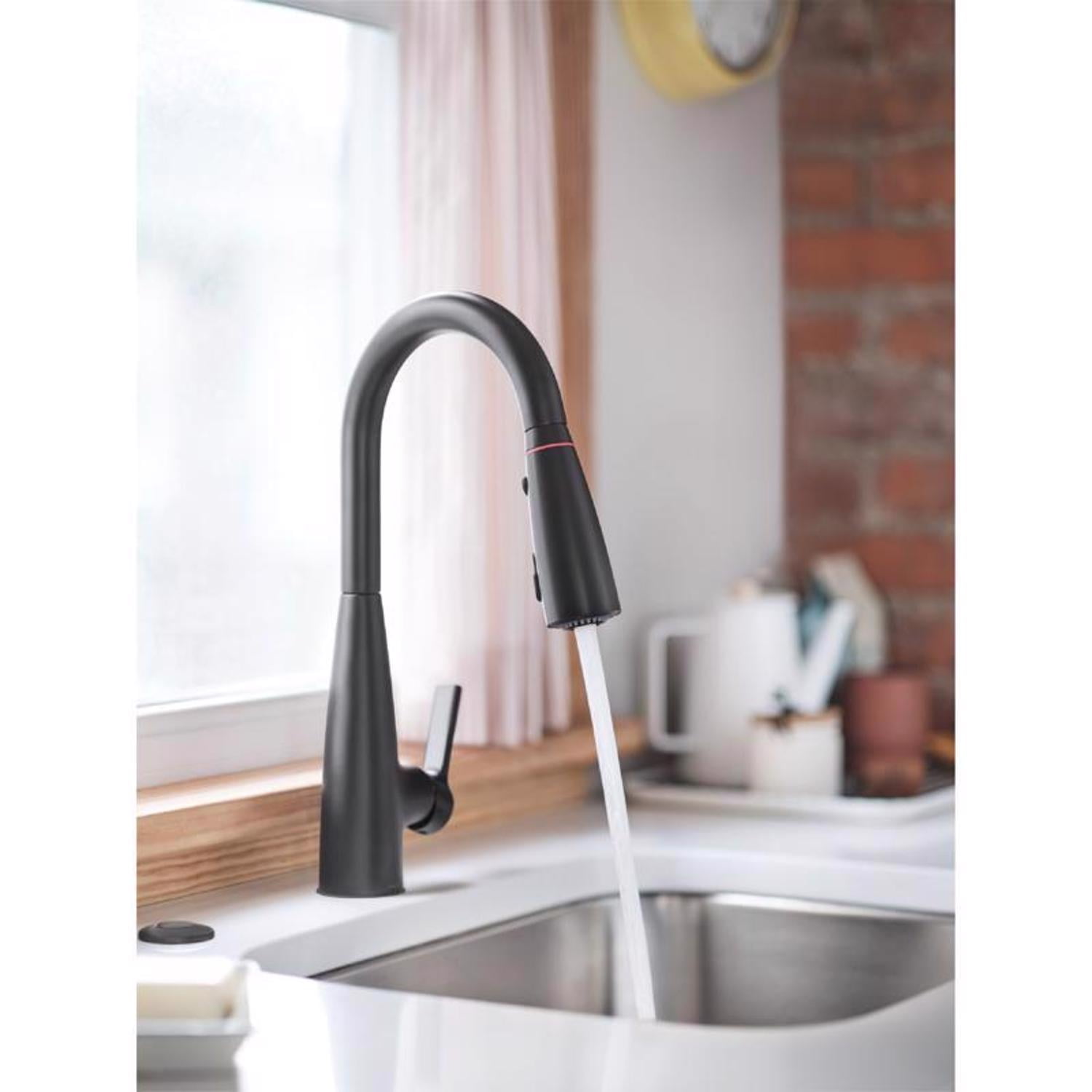 Haelyn Single-Handle Pull-Down Sprayer Kitchen Faucet with ColorCue™ Temperature Indicator in Matte Black
