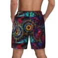thumbnail image 3 of Kdxio Mandala Colorful Print Men'S Swim Trunks With Compression Liner 7 Inch Inseam Quick Dry Swim Shorts, 3 of 7