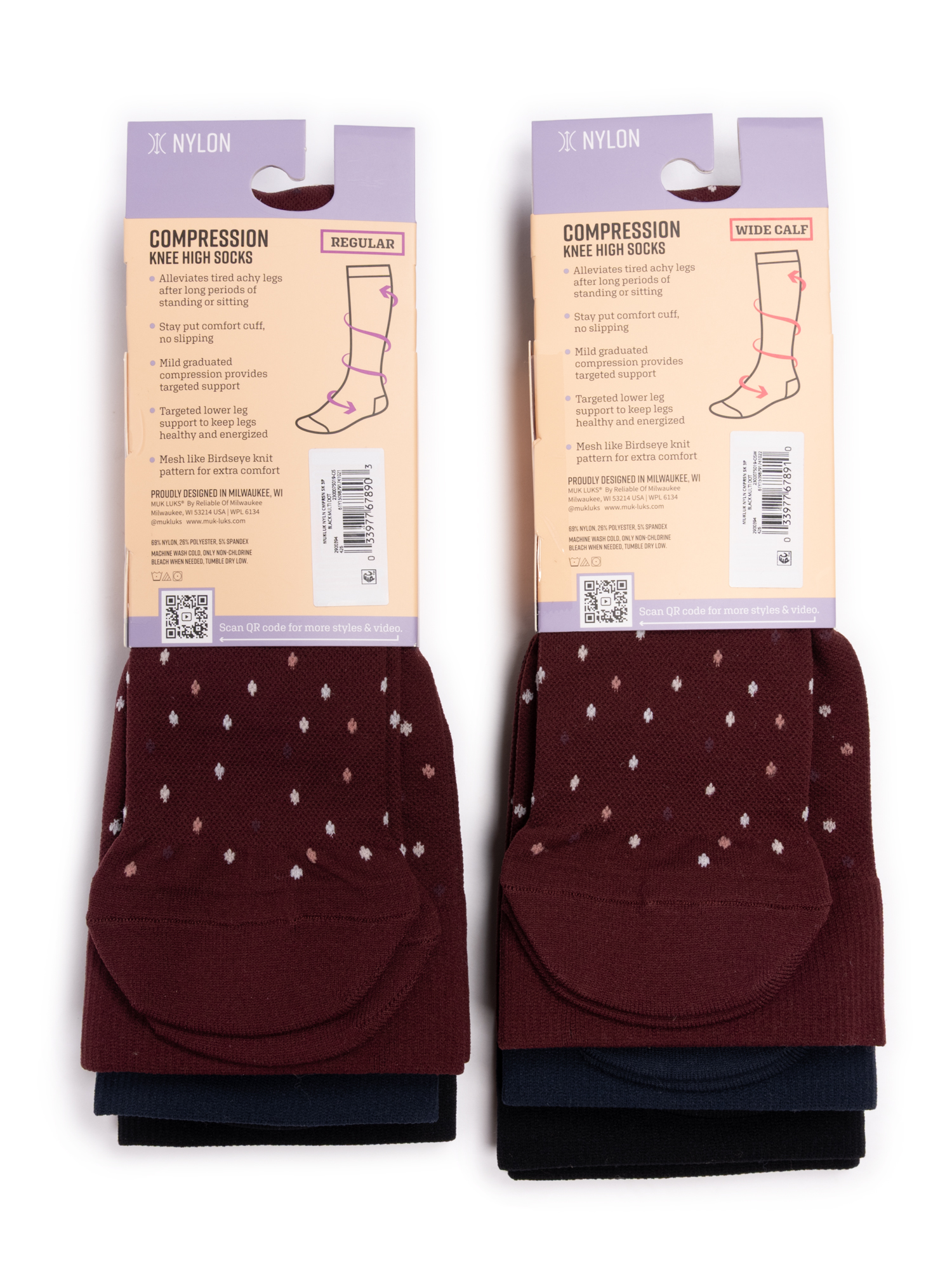 MUK LUKS Women's Compression Knee-High Socks, 3-Pack photo 7