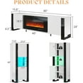 thumbnail image 4 of PLAUIN 3-Piece Entertainment Center Set, 80" Fireplace TV Stand with LED Lights, White & Black, 4 of 6