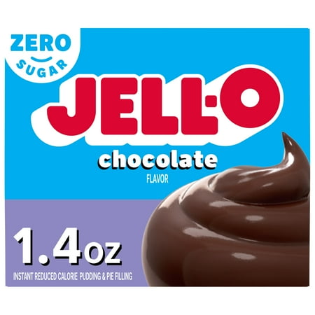 Jell-O Chocolate Flavor Zero Sugar Instant Reduced Calorie Pudding & Pie Filling Mix, 1.4 oz Box
