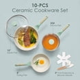 thumbnail image 2 of SENSARTE 10-Piece Ceramic Pots and Pans Set, Green Induction Nonstick Cookware Set, Healthy Kitchen Cooking Sets with Stay-Cool Handles, Dishwasher Safe, Stackable, 2 of 7