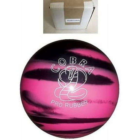 BuyBocceBalls New Listing (5 inch- 3lbs. 12oz.) - Single Ball - EPCO Duckpin Bowling Ball - Cobra Pro Rubber - Pink & Black