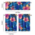thumbnail image 6 of Kitchen Curtains 36 Inch Short - 3 Panel Set, Rod Pocket Window Curtain with Tropical Leaf Botanical Print, 100% Polyester for Farmhouse, Cafe, Kitchen, Bedroom, Easy Wash, 6 of 6