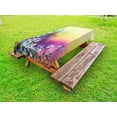thumbnail image 1 of Flower Outdoor Tablecloth, Ivy Floral Beauty in Spring Blooming Nature Soft Calm Paradise Print, Decorative Washable Fabric Picnic Tablecloth, 58 X 120 Inches, Purple Yellow Multicolor, by Ambesonne, 1 of 2