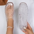thumbnail image 2 of Jinhomg Jelly Sandals for Women Closed Toe Clear Jelly Shoes Slip On Casual Jelly Flats Fashion 2026 Beach Sandals Daily Wear White,37, 2 of 7