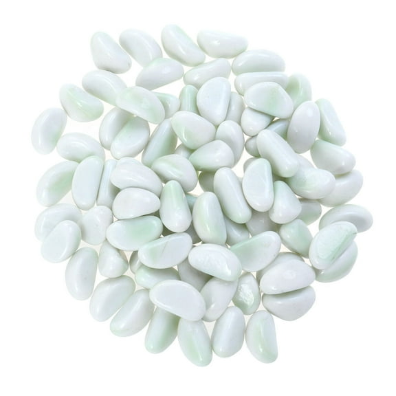 LOLIPPYY White Glass Pebble 1 Bag 500g for Fish Tank Decoration Crystal Rock Aquarium Decor