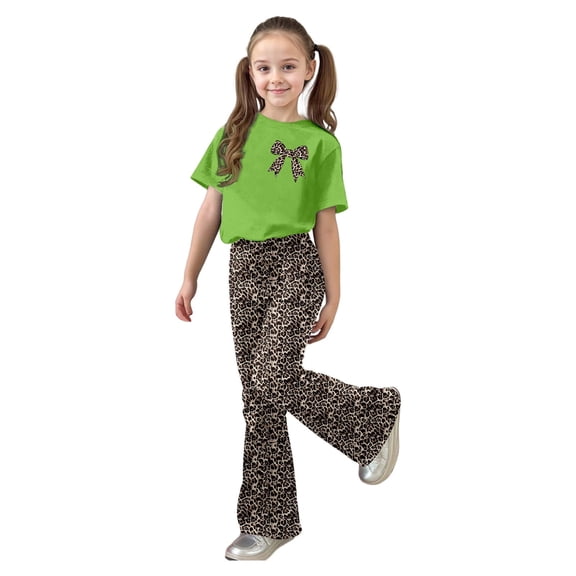 MuXiKeJi Clothes Girls Long Sleeve Top And Pants Set Giraffe Print Crew Neck Outfit For Daily Outdoor for 3-8 Years