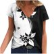 thumbnail image 1 of Camisetas con estampado floral con cuello en V para mujer Blusas femeninas cómodas a la moda Tops OAVQHLG3B Store  lin121212, 1 of 4