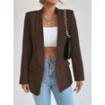 thumbnail image 1 of Women's Office Lightweight Loose Fit Solid Color Blazer Notch Collar Long Sleeve, 1 of 9