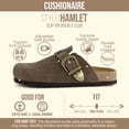 thumbnail image 3 of Cushionaire Hamlet Genuine Leather Suede Clogs for Women, Slip On Shoes with Detailed Metal Buckle Strap and Memory Foam Footbed, 3 of 20
