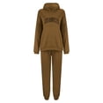 thumbnail image 3 of Gibobby Conjunto de sudadera informal para mujer Conjunto de sudadera con capucha y pantalones largos informales a la moda para mujer(Café,CH), 3 of 4