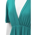 thumbnail image 3 of Made by Johnny Women's Airy Short Sleeve Kimono Style Deep V Neck Dress Top S-3XL Plus Size XL JADE, 3 of 3