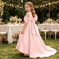 thumbnail image 2 of Fozruso Girls' Casual Dress Girls' Party Dress With Satin Bodice Sleeveless Bow Detail Wedding Birthday Dress,8-9 Years, 2 of 7