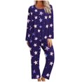 thumbnail image 1 of Tnhcen Ensemble de Pyjama Imprimé Mode 2 Pcs pour Femmes Manches Longues Col Rond Vêtements de Nuit Maison P-2TG, 1 of 5