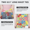 thumbnail image 6 of Pioneer Flower Floral Print Pattern Apron for Women and Men, Cotton Linen Waterproof with Pockets, Adjustable, 33x27 Inch for Kitchen, Gardening, BBQ, Salon, 6 of 6