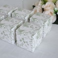 thumbnail image 5 of Efavormart 25 Pack White Sage Green Floral Print Paper Cube Gift Boxes With Lids, Cardstock Party Shower Candy Favor Boxes 3"x3"x3", 5 of 6