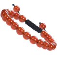 thumbnail image 1 of Natural Healing Power Gemstone Crystal Beads Unisex Adjustable Macrame Bracelets 8mm,Carnelian, 1 of 4