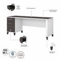 thumbnail image 4 of Somerset Sit-Stand L Desk Set with File Cabinet in White/Gray - Engineered Wood, 4 of 10