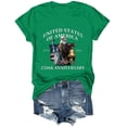 thumbnail image 6 of TOWED22 250 Anniversary USA Shirts for Women Freedom Shirt American Flag Graphic Tees Casual Crew Neck Tshirt(Green,S), 6 of 8
