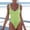 Light Green, variant on Team Bride One-Piece Swimsuit, Women's Scoop Neck High Cut Bridal Party Swimwear, Sleeveless Backless Bridesmaid Bathing Suit, 6 Colors, Sizes S-3XL