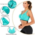 thumbnail image 3 of Womens Zip Front Sports Bra Wireless Post-Surgery Bra Racerback Yoga Sports Bras, 3 of 6