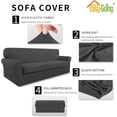 thumbnail image 3 of Easy-Going 2 Pieces Microfiber Stretch Sofa Slipcover Spandex Soft Sofa Couch Cover, Sofa, Dark Gray, 3 of 7